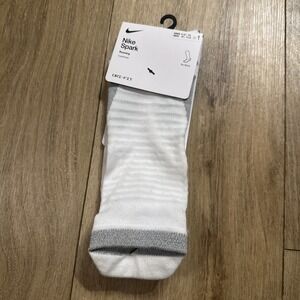Nike Spark Cushioned No Show Running Socks White Size 10-11.5 CU7201-100 1 Pr